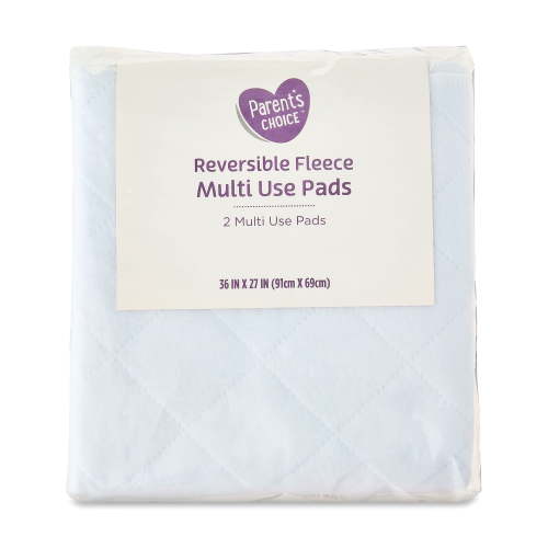 Parent's Choice Reversible Fleece Multi Use Pads, White, 36" x 27", 2 Pack