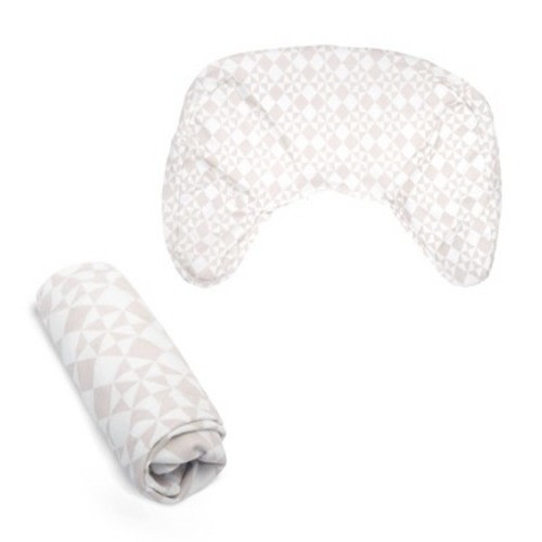 Boppy Nursing Pillow Organic Cotton Cover - Beige Check Quilt