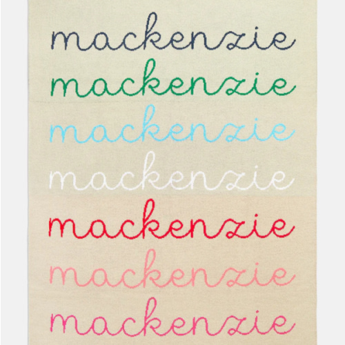 Script Ombre Name Custom Blanket - Beige/Multi