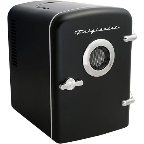 Frigidaire EFMIS151 Mini Portable Compact Personal Home Office Fridge Cooler BUILT IN SPEAKER, 4L Capacity, Chills Six 12 oz Cans, 100% Freon-Free & Eco Friendly
