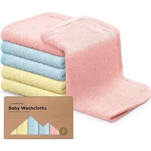 6-Pack Baby Washcloths - Soft Viscose Derived from Bamboo Washcloth, Baby Wash Cloths, Baby Wash Cloth for Newborn, Kids, Bath Baby Towels, Face Towel, Face Cloths for Washing Face(Candy Pop)