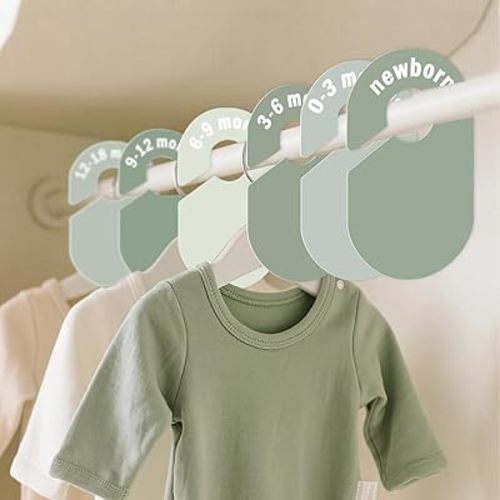 8 Pack Baby Closet Dividers – Pure Green Nursery Organizer for Baby Clothes 0-24 Months, Closet Size Markers, Baby Clothing Organizer for Nursery (green)