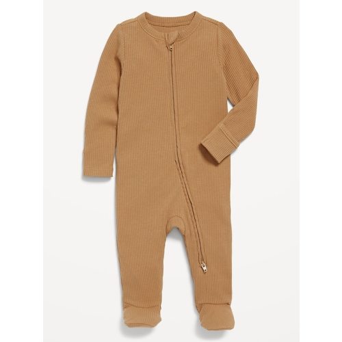 Ribbed 2-Way-Zip Sleep & Play Footed One-Piece for Baby