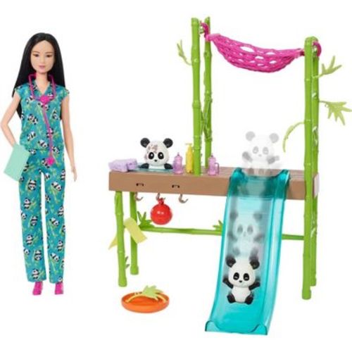 Barbie Panda Care And Rescue Playset With Color-change And 20+ Pc
