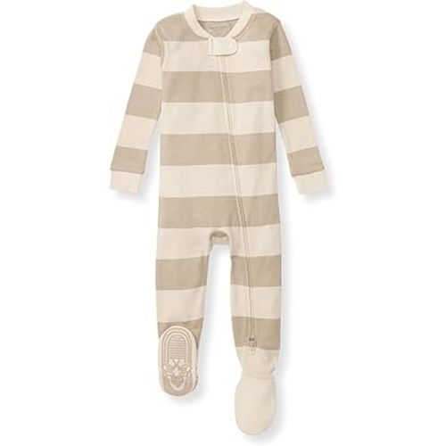 Burt's Bees Baby Boys' Pajamas, Zip-Front Non-Slip Footed Sleeper, Organic Cotton