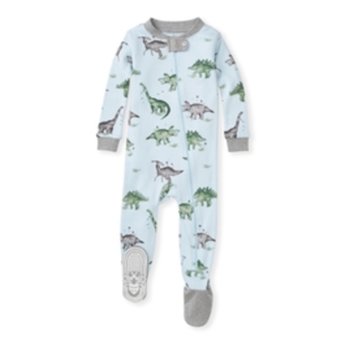 Happy Herbivores Organic Baby Zip Front Snug Fit Dinosaur Footed Pajamas | Burt's Bees Baby™
