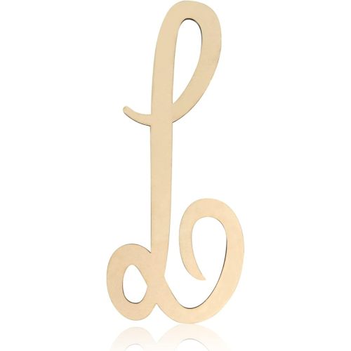 Wooden Monogram Letters for Wall Decor 12 Inch Cursive Wooden Letters Unfinished Large Wood Letter L Focal20 Craft Alphabet Wall Hanging for Wreath Nursery Baby Shower Home Decoration