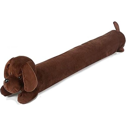 36 Inch 3LB Heavy Duty Under Door Draft Stopper, Decorative Soundproof Door Draft Blocker, Energy Saving Draft Guard, Sharpei Coffee