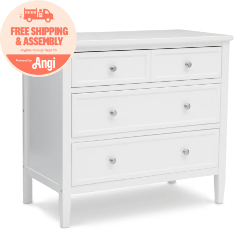 Delta Children Epic 3 Drawer Dresser with Interlocking Drawers - Greenguard Gold Certified, Bianca White