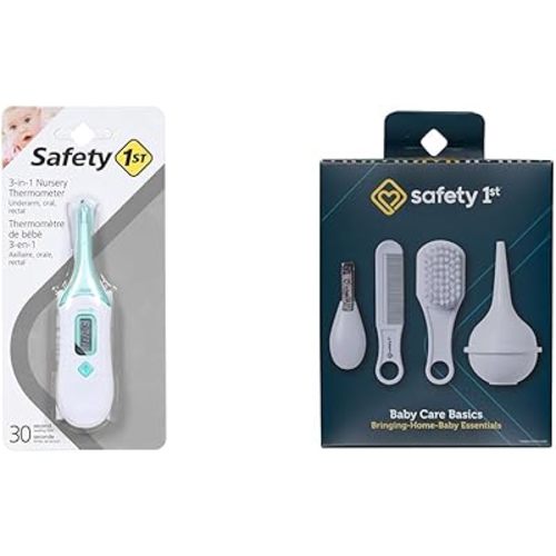 Safety 1st 3-in-1 Nursery Thermometer, Analog Bundle with Baby Care Basics
