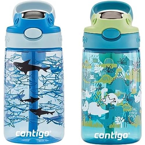 Contigo Aubrey Kids Cleanable Water Bottle with Silicone Straw and Spill-Proof Lid