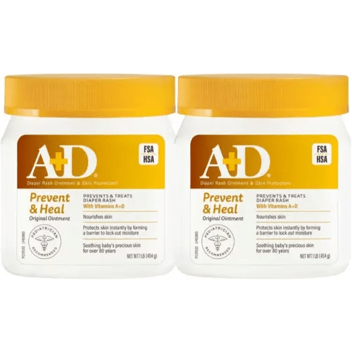 A+D Original Diaper Rash Ointment, 1 Pound Jar Pack of 2