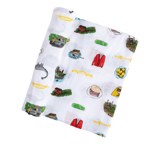 Muslin Swaddle Baby Blanket: Pittsburgh