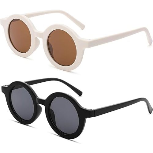 COASION Cute Round Kids Sunglasses UV Protection Flexible Rubber Glasses Shades for Toddler Girls Boys Age 2-10