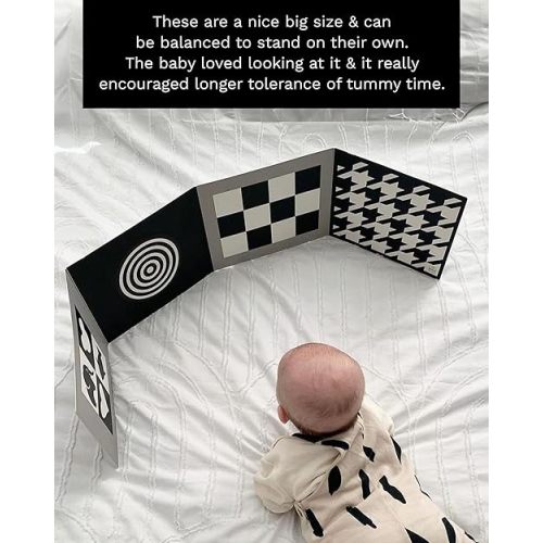 Board for Babies - Supersized Black and White Baby Cards for Developmental Newborn Tummy Time Toys - 100cm Newborn Black & White Toys for 0-3 Months & Older - Thick Stand Up Board No. 1