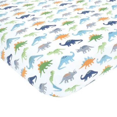 Hudson Baby Infant Boy Cotton Fitted Crib Sheet, Dinosaurs, One Size