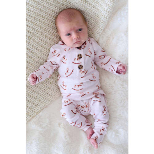 Almost Perfect 2pc Pointelle Button Top & Bottom | Rock-A-Bye