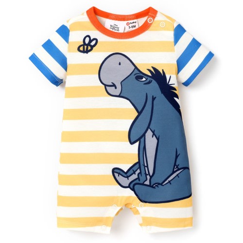 Disney Winnie The Pooh Baby Boys Girls Romper Short Sleeve Stripes Onesies Outfits Newborn to Infant Size 0/3-18M