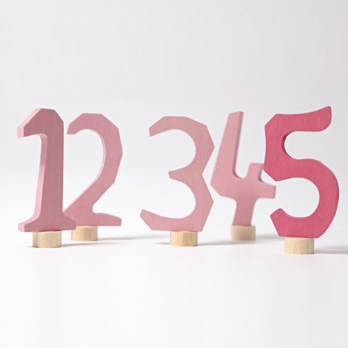 Grimm's Deco Number Set 1 to 5 - Pink