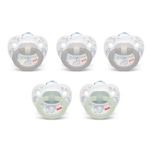 NUK Comfy Orthodontic Pacifiers for 0-6 Months – BPA-Free, 5-Pack, Soft & Durable Design for Baby Comfort