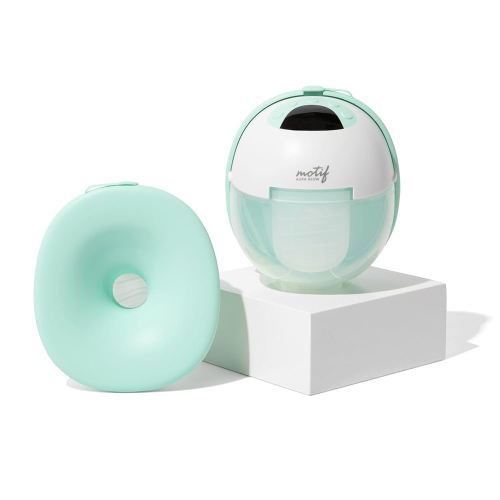 Motif Medical Aura Glow Hands-Free Breast Pump for Breastfeeding - Portable Breast Pump w/Inbuilt Nightlight & 2 Bra Strap Adjusters - Lightweight, Wireless Hospital Grade Pump w/ 5 Flange Sizes