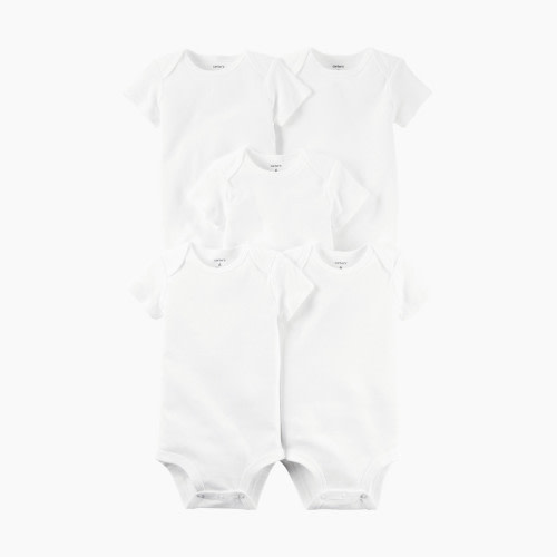 Carter's Short Sleeve Bodysuit (5 Pack) - White, Newborn