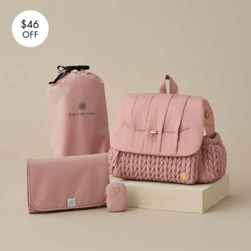 Levy Backpack Diaper Bag- Dusty Rose