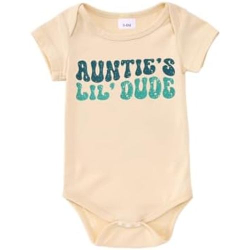 CM C&M WODRO Newborn Baby Boy Bodysuit Aunties Lil Dude Funny Onesie Infant Romper Summer Aunt Baby Clothes Gift 0-18M
