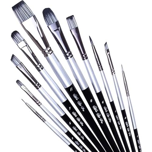 Paint Brushes for Acrylic Painting, Face and Body Painting - Acrylic Paint Brushes Set of 10 Pcs, Oil Paint Brushes for Artists, Professional Paint Brushes, Acrylic Brushes, Acrylic Paint Brush.