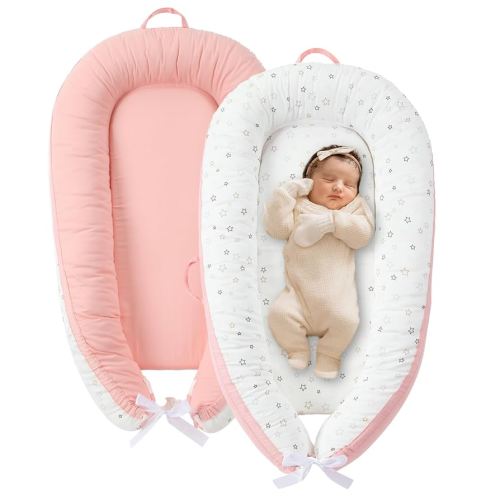 JOLLITO Baby Lounger for Newborn, Breathable Soft Baby Nest Co Sleeper for Baby 0-24 Months, Portable Infant Lounger Baby Floor Seat for Home and Travel,Babies Essentials Gifts