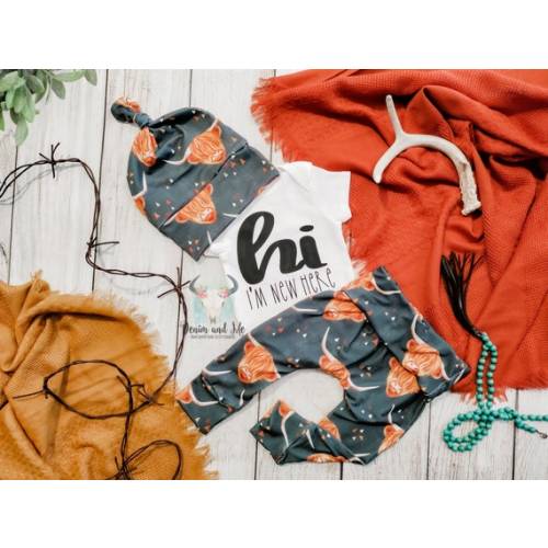 Baby Boy Boho Highland Cow Bodysuit Gift Set Newborn Boho - Etsy