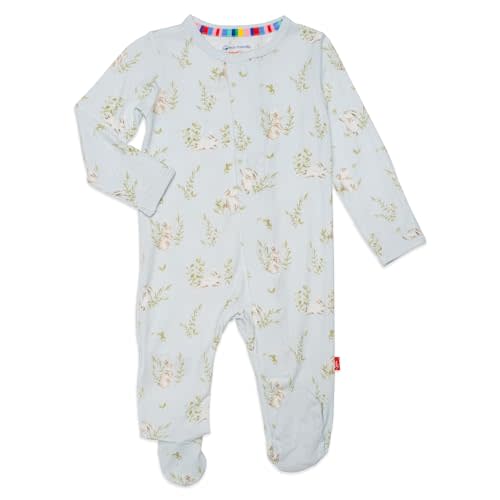 Magnetic Me Footie Pajamas - 100% Organic Cotton Baby Pajamas - Quick Magnetic Fastener Sleeper for Baby Boy and Girl