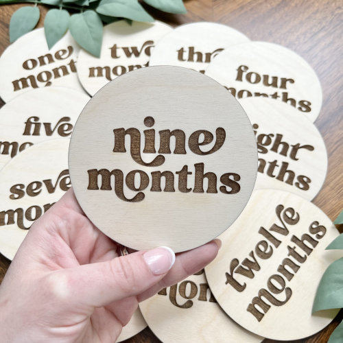 Baby Milestones, Wooden Milestone Marker Set, Monthly Milestone for Baby, Baby Shower Gift, Milestone Rounds, Photo Props for Babies, Discs
