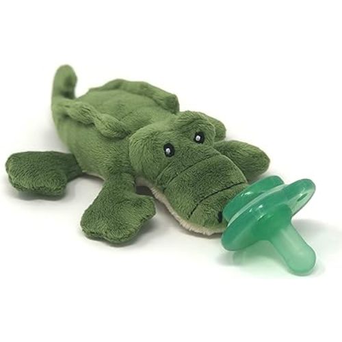 Nookums Paci-Plushies Buddies - Alligator Pacifier Holder - Adapts to Name Brand Pacifiers, Suitable for All Ages, Plush Toy Includes Detachable Pacifier