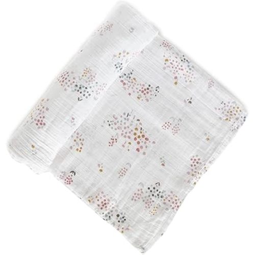 PEHR Muslin Cotton Swaddle, Flower Patch | Organic Baby Blanket | Ultra-Soft & Versatile | 47” x 47”
