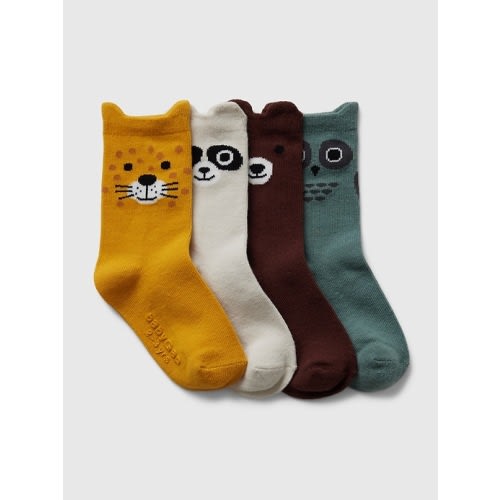 babyGap Animal Crew Socks (4-Pack) in multi, size: 0-6 M