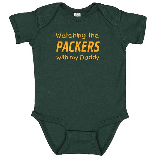 Watching the Packers with my Daddy Baby Boy Bodysuit Outfit Romper Gift