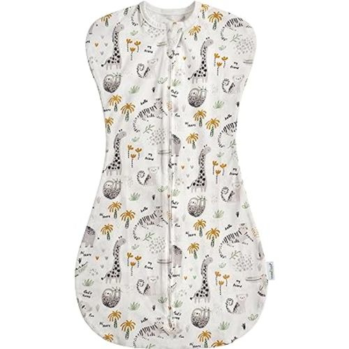 LITTLE TOTS Transition Swaddle - Cozy Baby Sleep Sack with 2 Way Zipper, 0-6 Months Transitional Arms Up for Girls Boys