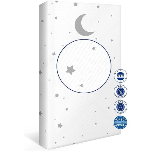 Mini Crib Mattress - 38x24 in Baby Crib Mattresses for Mini and Portable Crib - Breathable Dual Sided Memory Foam & High Density Support Foam with Waterproof Washable Crib Mattress Cover