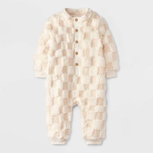 Baby Shearling Romper - Cat & Jack™ Cream 6-9m
