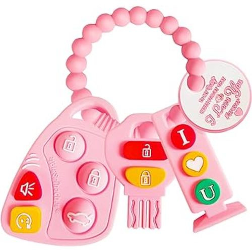 Amazon.com: BIGSPINACH Baby Goth Teething Keys Toy 6-12M Pink Car Key Teether Combo Set : Baby