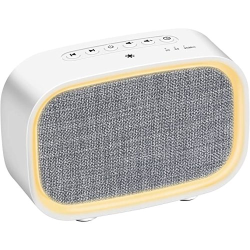 White Noise Machine Sound Machine: Portable Sleep Noise Maker with Night Light for Baby and Adults - 10 Soothing Music Loud Rain Nature Ocean Hush Cancelling Generator for Office Privacy