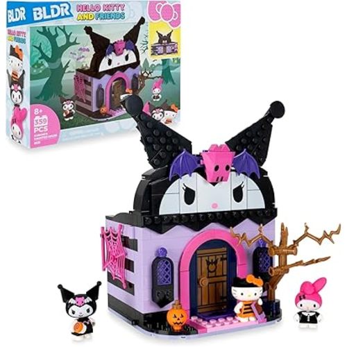 BLDR Hello Kitty and Friends Kuromi’s Haunted House Building Set - Hello Kitty, Kuromi, & My Melody Minifigures - Gift for Kids and Sanrio Fans Ages 8+, 0131