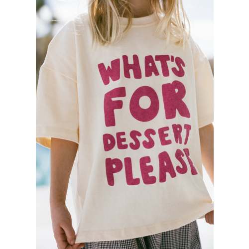 Oversized Graphic Tee- Dessert- Magenta- Size 1Y