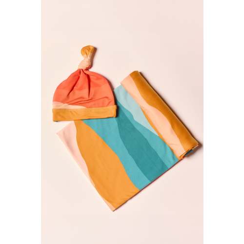 Swaddle & Beanie Cloud Jersey in Sunset
