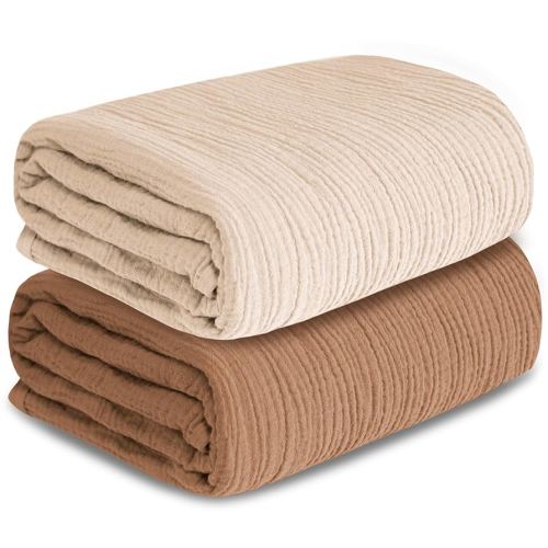 Amazon.com: Muslin Swaddle Blankets for Newborn, 2 Pack Breathable Soft Receiving Blanket, Large 41 x 41 inches Swaddle Wrap Burping Clothes, Essentials Infant Shower Items. (Beige & Coffee) : Baby