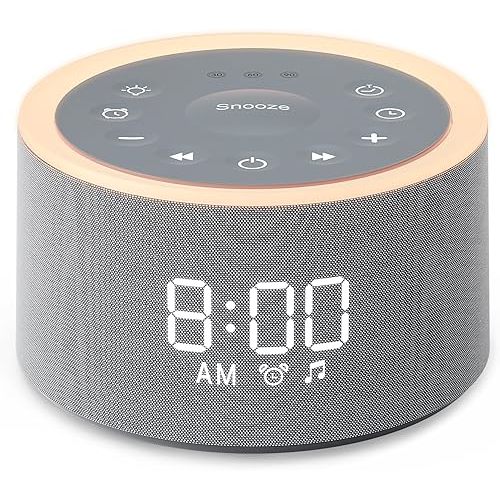 Dreamegg D1+ Sound Machine & Alarm Clock - Sound Machine for Sleep, White Noise Machine with 29 Soothing Sounds, Night Light, 0-100% Dimmable, White Noise Alarm Clock for Bedrooms Adults Baby