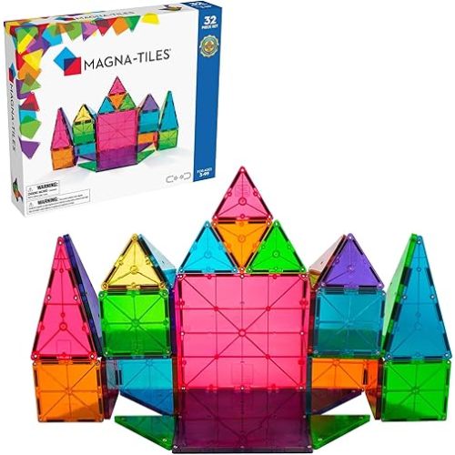 MAGNA-TILES Classic 32-Piece Magnetic Construction Set, The ORIGINAL Magnetic Building Brand