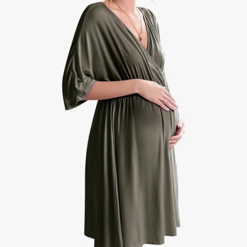 Ekouaer 3 in 1 Labor/Delivery/Hospital Gown Maternity Dress Nursing Nightgown Sleepwear for Breastfeeding
