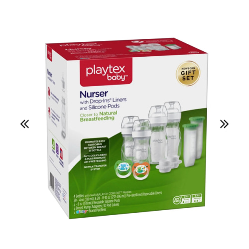 Playtex Baby Nurser DELUXE Gift Set with Drop In liners and Silicone Pods